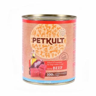 Hrana umeda pentru caini Petkult Junior cu vita 800 g