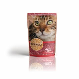Hrana umeda pentru pisici Petkult cu vita 100 g