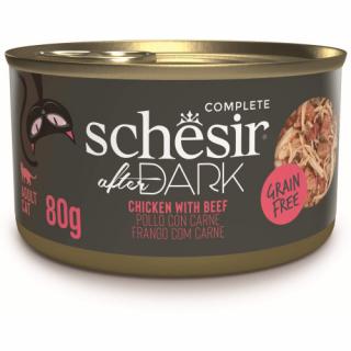 Hrana umeda pentru pisici Schesir After Dark Conserva, supa cu Pui si Vita 80 gr