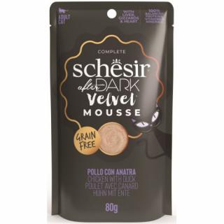 Hrana umeda pentru pisici Schesir After Dark Plic, mousse cu Pui si Rata 80 gr