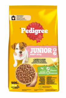 Hrana uscata pentru caini Juniori talie mica Pedigree, cu pasare si legume, 500 g