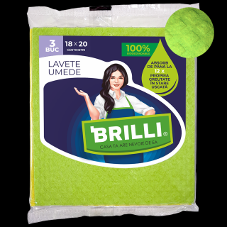 Lavete umede Brilli,18x20cm, 3buc set,Misavan