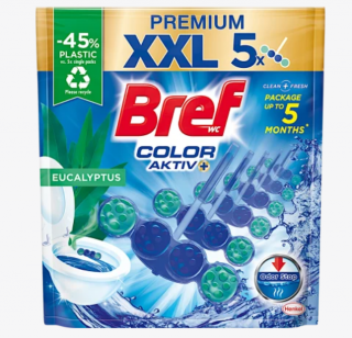 Odorizant toaleta Bref Color Active Eucalyptus, 5x50 g
