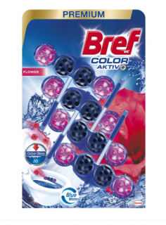 Odorizant toaleta Bref Color Aktiv Flower, 4x50 g
