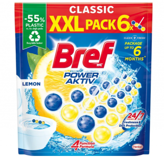 Odorizant toaleta Bref Power Active Lemon, 6x50 g