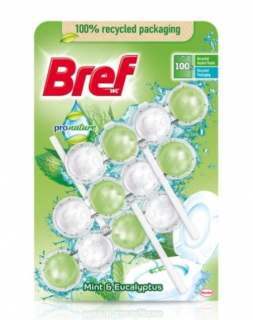 Odorizant Toaleta Bref Power Aktiv Mint Eucalyptus, 3X50 g