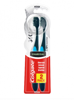 Periuta de dinti Colgate 360 Charcoal, 2 bucati