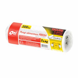 Pungi alimentare pentru uz casnic FRESH 1L, 22 x 18 cm, 200 buc. rola