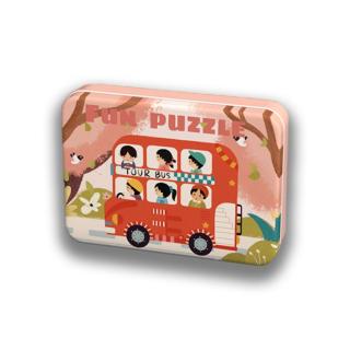 Puzzle Din Lemn In Cutie Metalica: Vehicule Oras