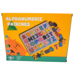 Puzzle educativ Montessori alfanumeric cu semne de calcul