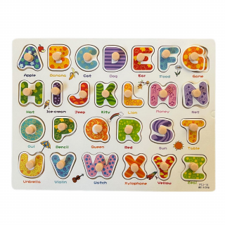 Puzzle incastru Alfabet litere din lemn, 3 ani+