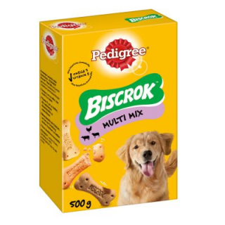 Recompense pentru caini Pedigree Biscrok Multi Mix, 3 arome, 500g