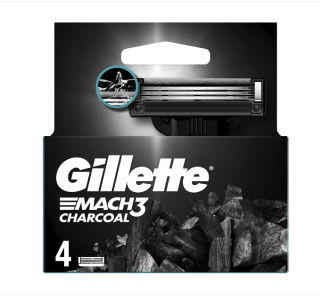 Rezerve aparat de ras Gillette Mach3 Charcoal, 4 pcs