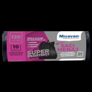 Saci menajeri Misavan 120l, 10 buc, negru