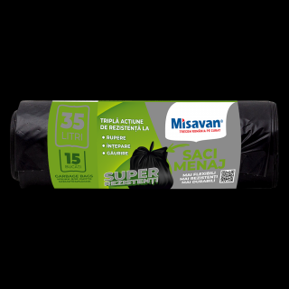 Saci menajeri Misavan 35l, 15 buc, negru