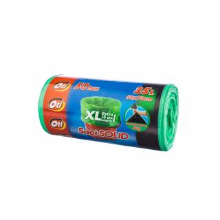 Saci menajeri SOLID 35L XL, verde, 50x70 cm, 50 buc. rola