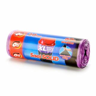 Saci menajeri SOLID 60L XL, violet, 60x80 cm, 20 buc. rola
