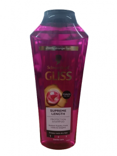 Sampon Gliss Supreme Length pentru par lung predispus la deteriorare, 400 ml