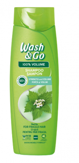 Sampon WashGo cu extract de urzica, pentru par cu tendinte de rupere,360 ml