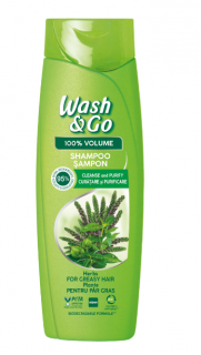Sampon WashGo pentru par gras cu extract de ierburi,360 ml