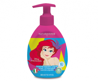 Sapun Lichid Princess Disney Natura Verde Kids cu extract organic de Albastrele 300ml