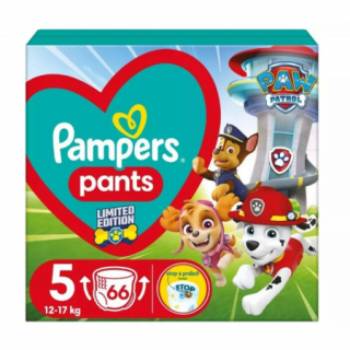 Scutece-chilotel Pampers Pants Patrula Catelusilor Marimea 5, 12-17 kg, 66 buc