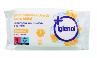 Servetele Antibacteriene Igienol pentru maini, galbenele, 60 pcs