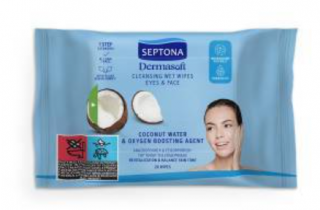 Servetele demachiante, Septona, Apa de cocos 20 pcs