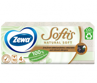 Servetele nazale Zewa Softis Natural Soft, 4 straturi, 10 pachete