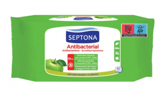 Servetele Umede Antibacteriene SEPTONA, 60 Buc Set, Mar Verde