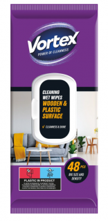 Servetele Umede Vortex pentru Suprafete din Lemn si Plastic 48 pcs