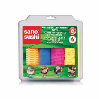 Set 4 Lavete diverse suprafete microfibra profesionale Sano Sushi