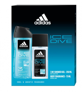 Set Adidas Ice Dive: Deodorant Natural Spray, 75 ml + Gel de dus, 250 ml