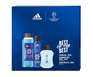 Set Adidas Uefa Best Of The Best: Apa De Toaleta 10 ml + Deodorant 150 ml + Gel De Dus 250 ml