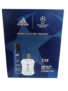 Set Adidas Uefa Star: After Shave 100 m, + Deodorant spray 150 ml