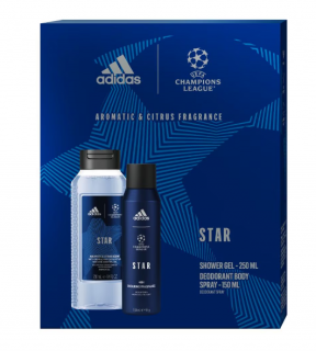 Set Adidas Uefa Star: Deodorant, 150 ml + Gel de dus, 250 ml