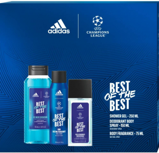 Set Adidas Uefa Star, Deodorant Natural Spray 75 ml, Deodorant 150 ml, Gel de Dus 250 ml