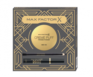 Set Max Factor, Mascara 2000 Calorie Dramatic Volume Black, 9 ml + Creion de ochi Masterpiece Kohl Pencil 20 Black, 4 g + Pudra Compacta Creme Puff 05 Translucent, 14 g