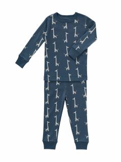 Set pijama pentru baieti, din bumbac organic, model Giraf