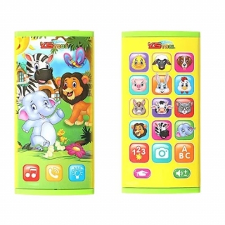 Telefon de jucarie interactiv cu butoane touchscreen, cu sunete de animale, 3 ani+