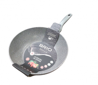 Tigaie wok forjata, Brio Stone, diametru 28 cm, cu coada