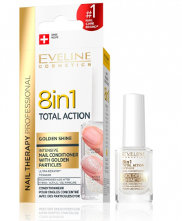 Tratament pentru unghii Eveline Cosmetics Golden Shine 8 in 1, 12 ml
