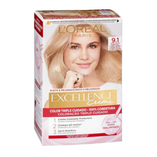 Vopsea de par permanenta cu amoniac L Oreal Paris Excellence Creme 9.1