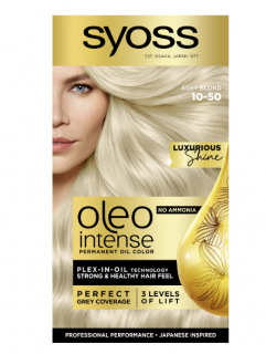 Vopsea de par permanenta fara amoniac Syoss Color Oleo Intense 10-50 Blond Cenusiu,115 ml
