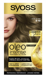 Vopsea de par permanenta fara amoniac Syoss Color Oleo Intense 6-10 Blond Inchis, 115 ml