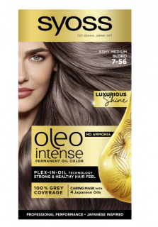 Vopsea de par permanenta fara amoniac Syoss Color Oleo Intense, 7-56 Blond Mediu Cenusiu, 115 ml