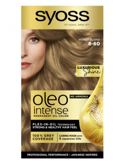 Vopsea de par permanenta fara amoniac Syoss Color Oleo Intense 8-60 Blond Miere,115 ml