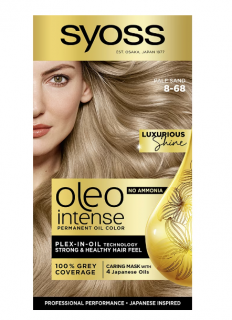 Vopsea de par permanenta fara amoniac Syoss Color Oleo Intense 8-68 Blond deschis nisipiu,115 ml
