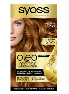 Vopsea de par permanenta fara amoniac Syoss Oleo Intense 7-77 Rosu Ghimbir,115 ml