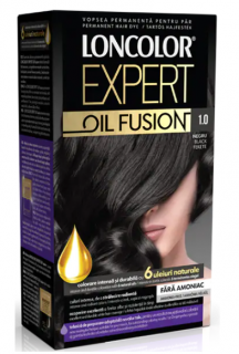Vopsea de par permanenta Loncolor Expert Oil Fusion 1.0 Negru, 100 ml